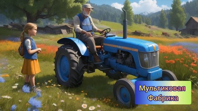 Мультфильм - Синий трактор и его друзья Дед Миша и Аня. #мультфильм #мультики #рассказ #синийтрактор