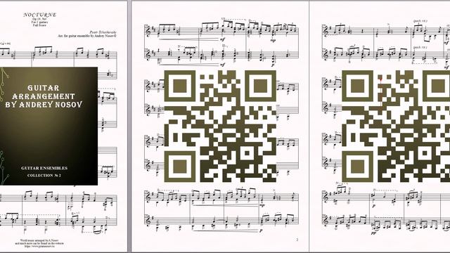 Ноктюрн, Ор.19, №4 (П.Чайковский) Ноты для 2-х гитар