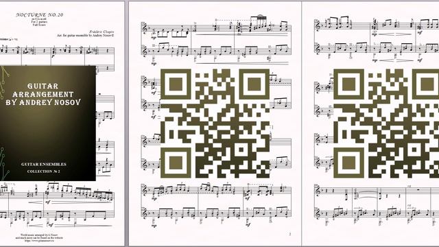 Nocturne No.20 in Cis-moll (F.Chopin) Ноты для 2-х гитар