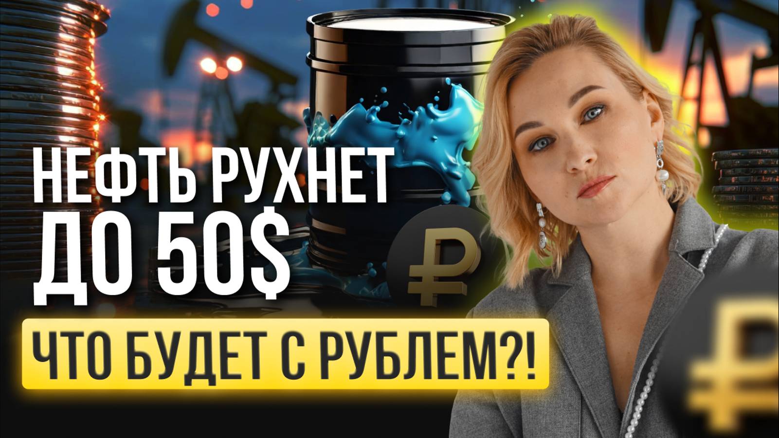 Нефть рухнет до 50$. Что будет с рублём?