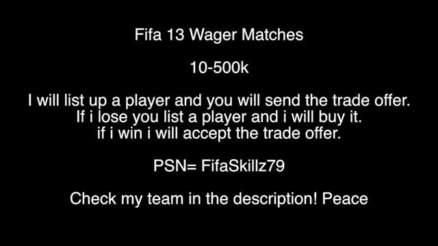 Fifa 13 Ultimate Team Wager Matches (PS3)