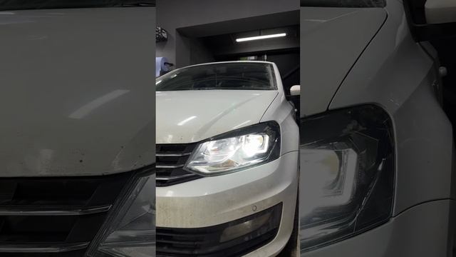 Volkswagen Polo - установка Bi Led линз, установка комплекта ДХО / поворотник. Улучшение света фар.