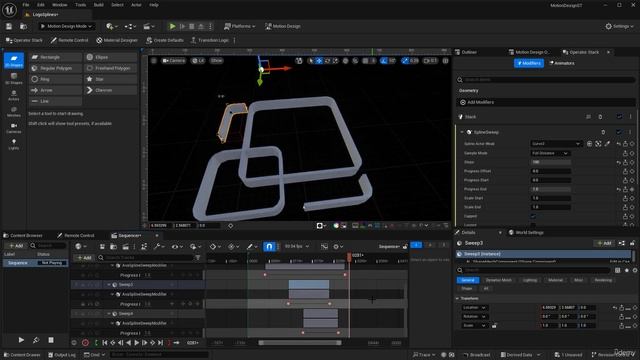 49 - Animating the remaining spline sweeps. MOTION DESIGN Unreal Engine 5.4 with Raffi Bedross