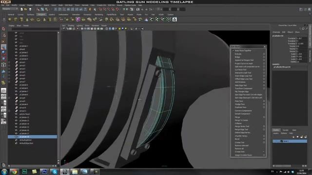 Моделирование в Maya пулемет Гатлинга