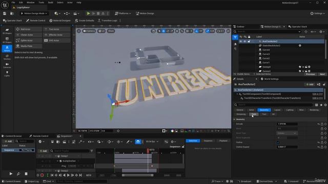 50 - Creating the text. MOTION DESIGN Unreal Engine 5.4 with Raffi Bedross