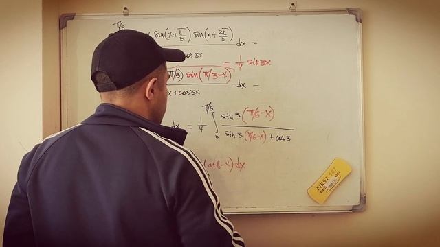 İzahlar 97. Integrate (sinx *sin(pi/3+x)*sin(x+2pi/3))/(sin3x+cos3x) dx, from x=0 to pi/6