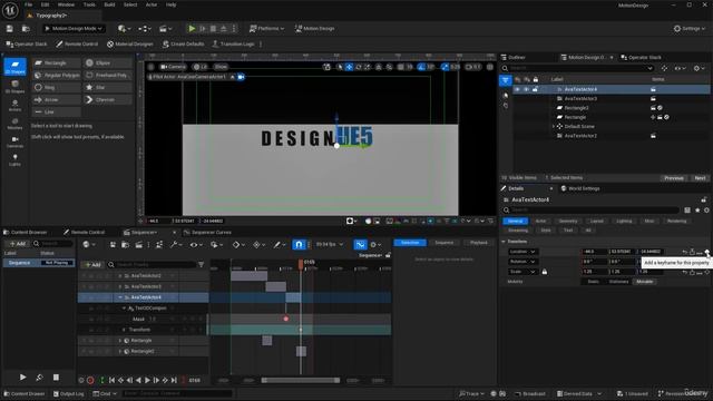 38 - Creating the black slide. MOTION DESIGN Unreal Engine 5.4 with Raffi Bedross