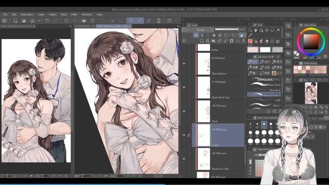 25-14. How to Draw Character Movements with Reference to 3D Model. РИСОВАНИЕ ПЕРСОНАЖА и РОМАНТИЧЕСК