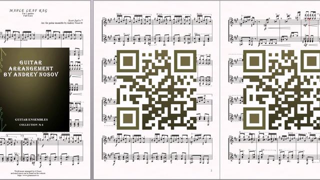 Maple Leaf Rag (S.Joplin) Ноты для 2-х гитар