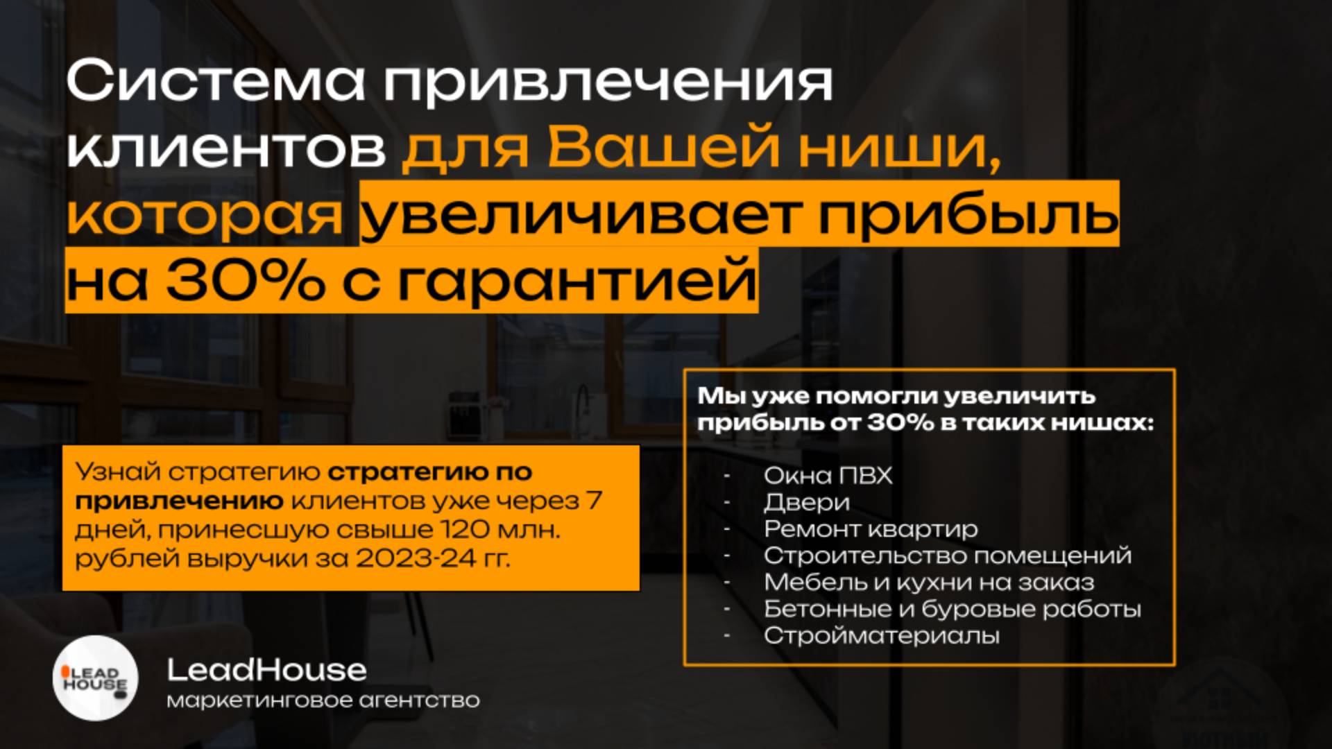 Система лидогенерации+топовые кейсы+схема продаж=рост на 30%