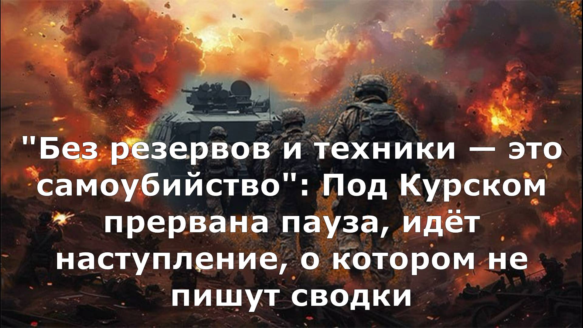 "Без резервов и техники — это самоубийство": Под Курском прервана пауза, идёт наступление, о котором