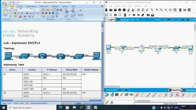 7.4.2 Lab - Implement DHCPv4