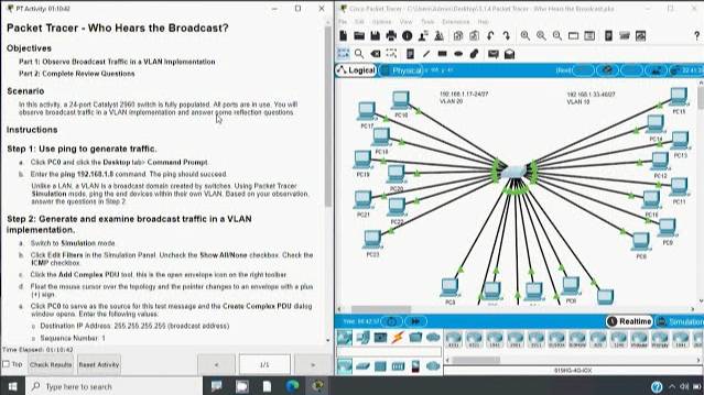 3.1.4 Packet Tracer - Who Hears the Broadcast