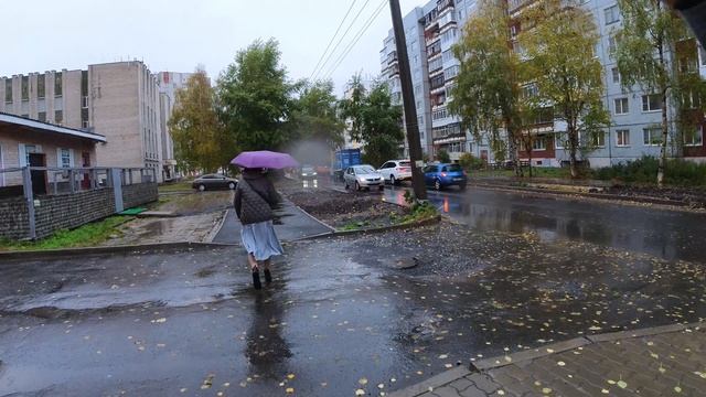 Прогулка по Архангельску. Проверка дорог по БКД в дождь. Ломоносова. Шубина. Попова. 07.10.2024