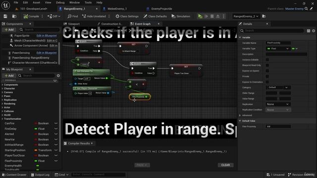 144. Setting Up The Ranged Enemy For More Interaction. Unreal Engine 5