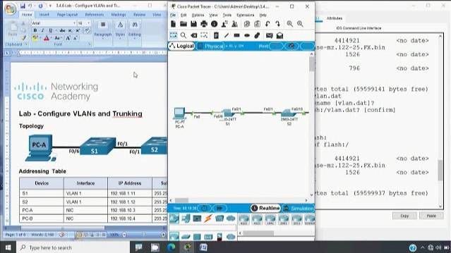 3.4.6 Lab - Configure VLANs and Trunking