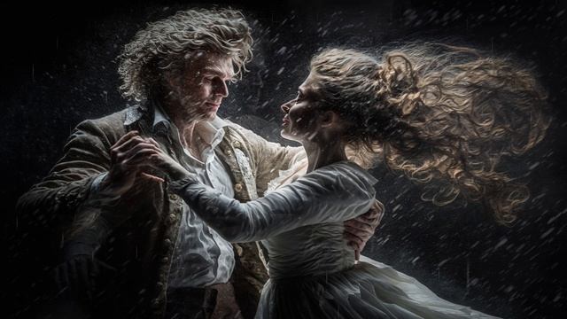 Beethoven Romance | Thunder & Rain sounds | Dark Academia