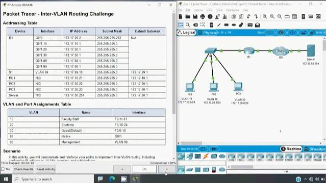 4.5.1 Packet Tracer - Inter-V LAN Routing Challenge