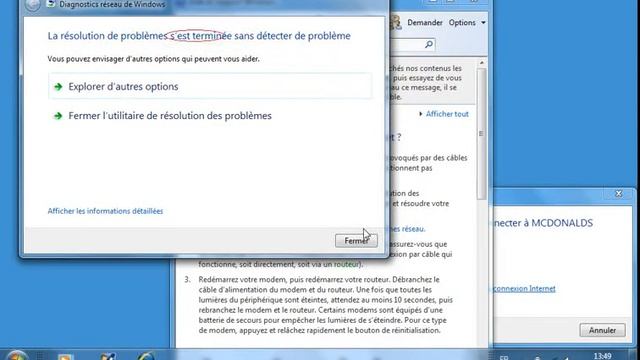 Connecter un ordinateur portable dans une zone de Wifi libre avec Windows7