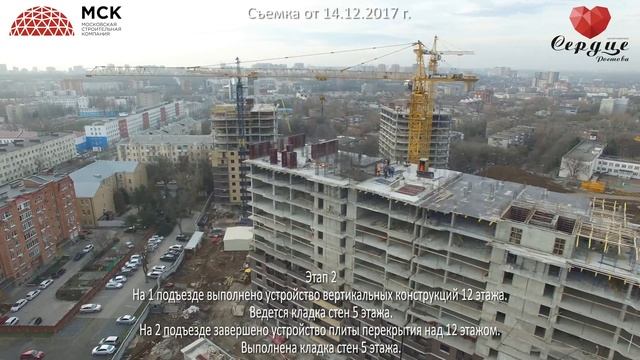 Ход строительства ЖК "Сердце Ростова" от 14.12.2017 г.