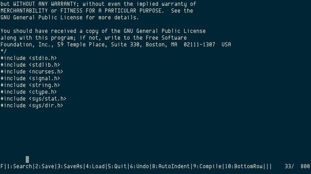 DAV! (Dav Ain't Vi) minimalist ncurses-based text editor