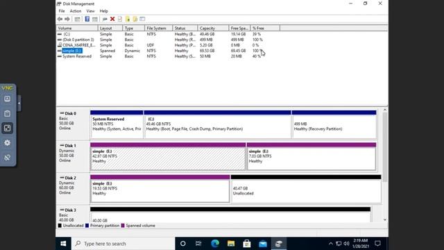 Setting up drives and volumes in Disk Management for Windows 10