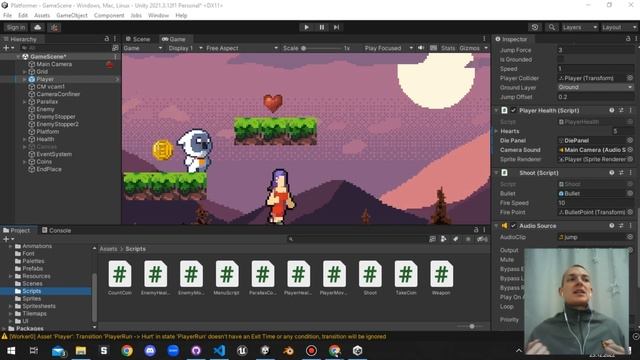 Трейлер курса Platformer 2D на Unity. Уровень 2. | Nastech Разработка игр