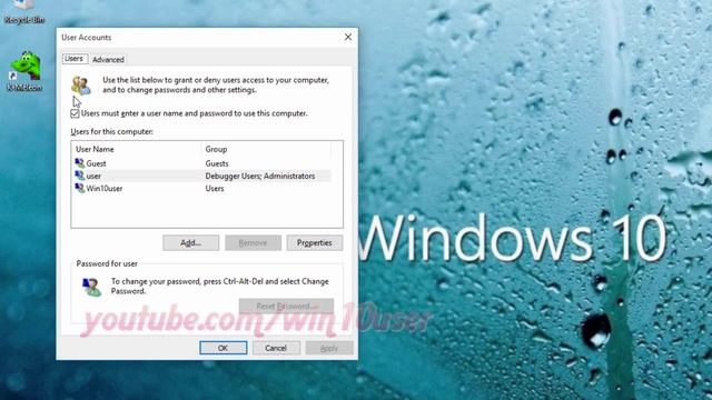 windows 10 : How to remove password on startup