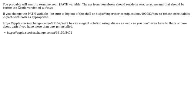 Apple: Installed gcc with Homebrew, now how to use that gcc instead of clang? (3 Solutions!!)
