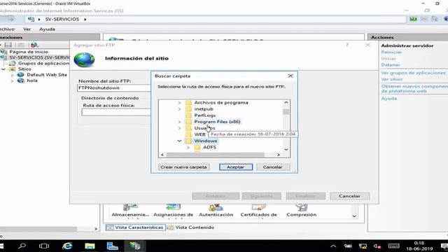 Configuracion de FTP en IIS   Windows Server 2016