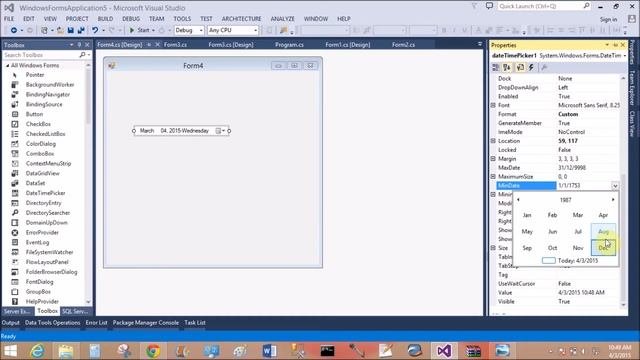 DateTimePicker control in windows form c