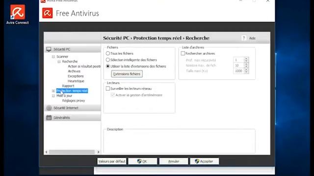 Installation et configuration d'Avira Free Antivirus