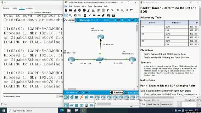 2.3.11 Packet Tracer - Determine the DR and BDR