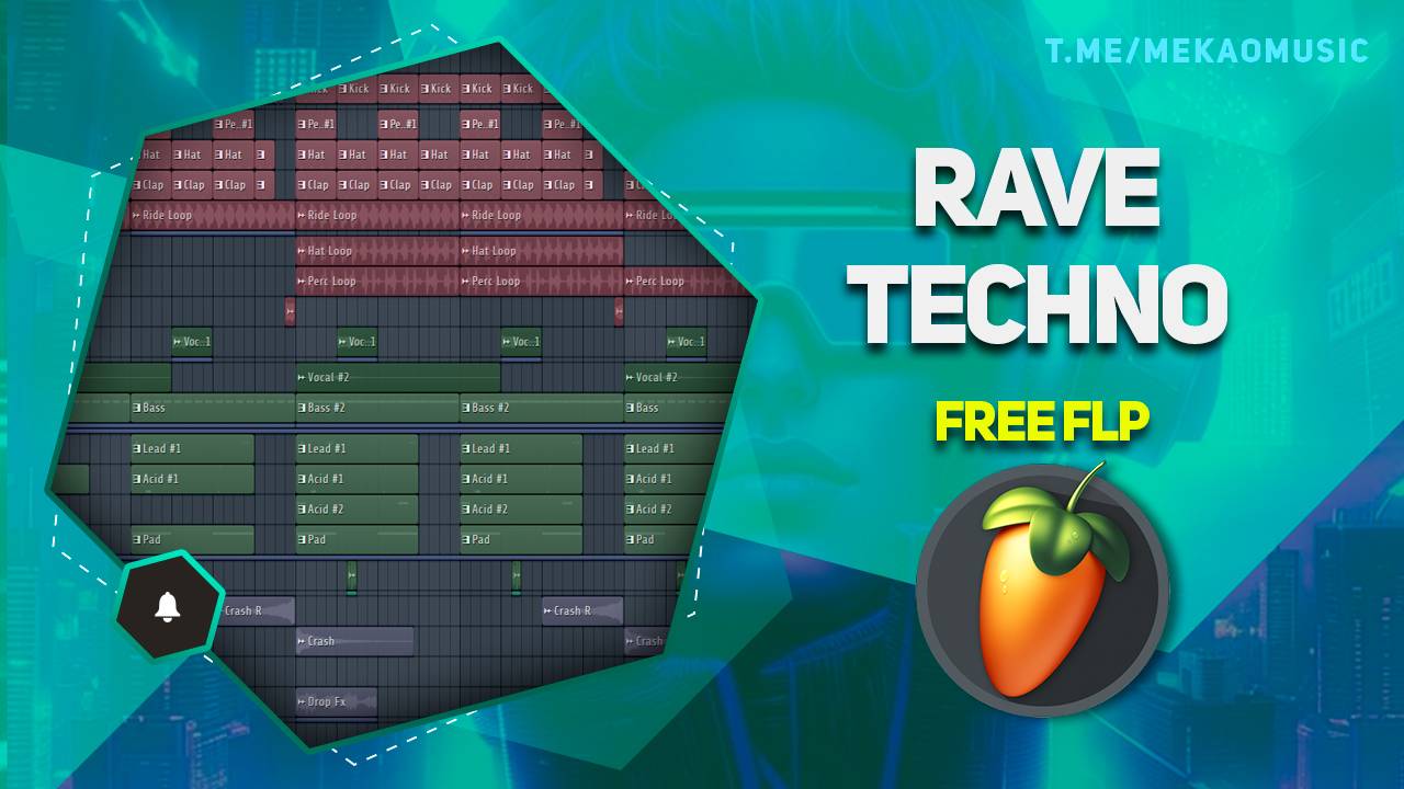Трек в стиле Rave Techno в FL Studio 20 (+FREE FLP/Бесплатный FLP) #freeflp #flstudio #techno