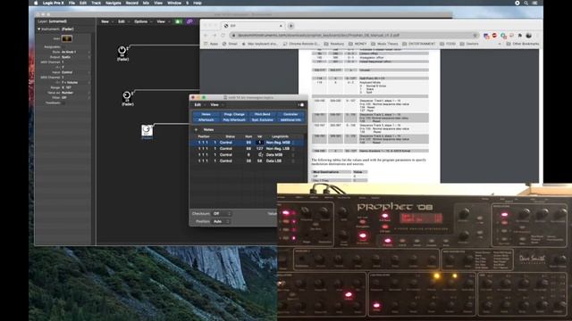 DSI Prophet 08 NRPN 14-Bit MSB/LSB MIDI with Logic X 10.5