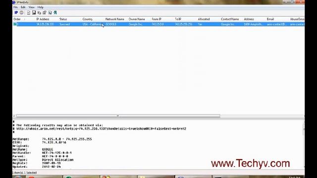 How to use IPnetinfo to get details of a server | video tutorial by TechyV