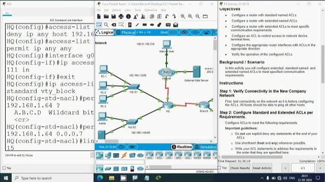 5.5.1 Packet Tracer - IPv4 ACL Implementation Challenge