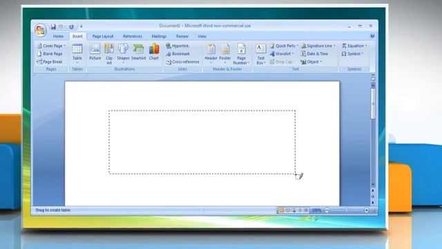 How to draw a table in Microsoft® Word 2007 on Windows® Vista