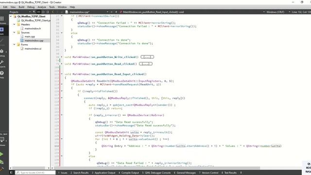 Modbus клиент и сервер в QT