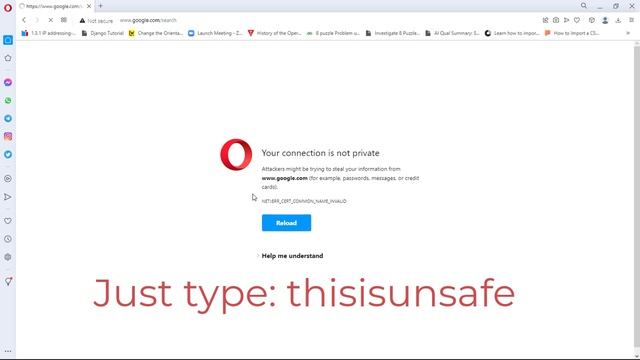 Your connection is not private error NET::ERR_CERT_COMMON_NAME_INVALID in 15 seconds 100 fix