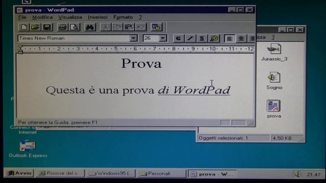 AmigaONE XE G4:  Test2 Computer Emulation (Windows 95)