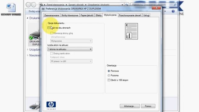 Jak sprawić by drukarka HP drukowała dwustronnie
