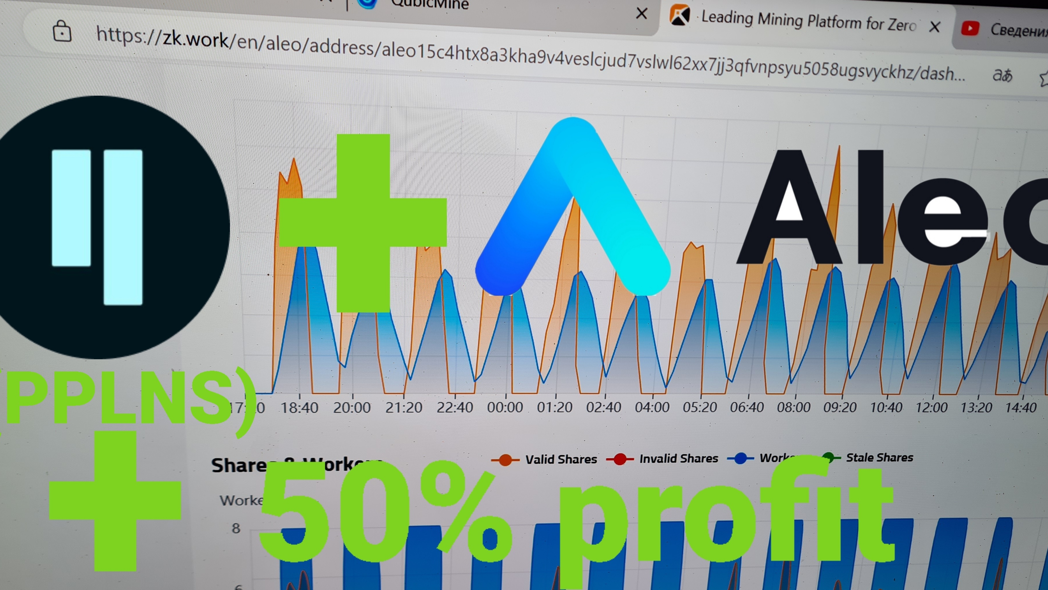 Майнинг на видеокартах. Дуал qubic aleo пул (PPLNS).