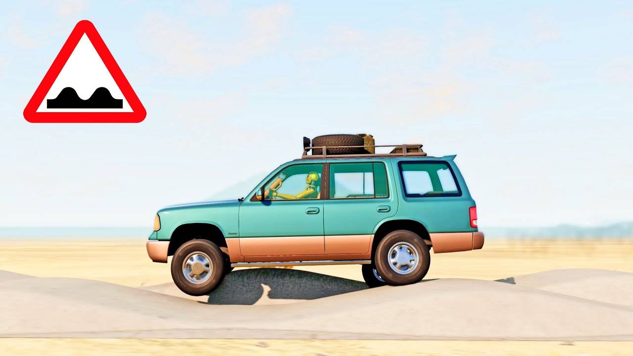 Тест подвески BeamNG Drive - Автомобили против тяжелых условий эксплуатации