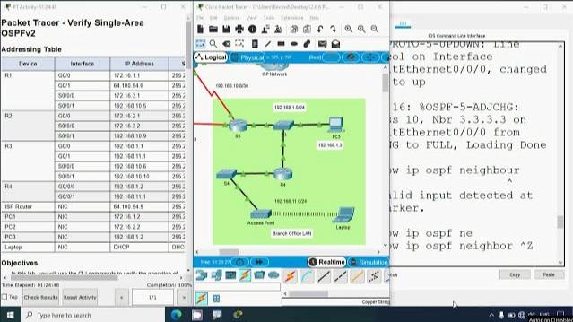 2.6.6 Packet Tracer - Verify Single-Area OSPFv2