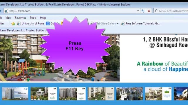 How to enter full screen in internet explorer 8