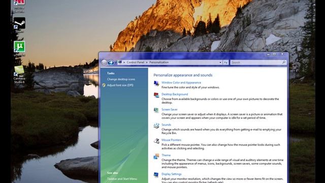 How to change the apperance of Windows Vista