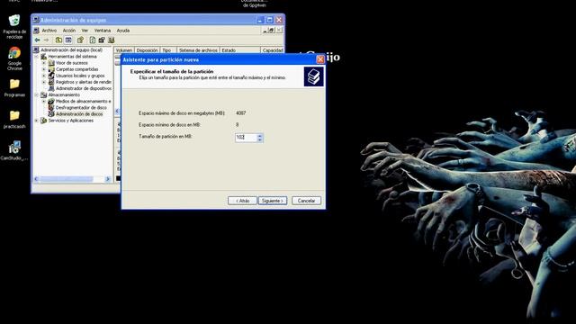 Administrador de discos de Windows XP