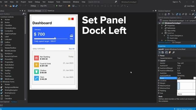 Visual Studio 2019 & 2022 Modern Template Dashboard UI Windows From C# 2023