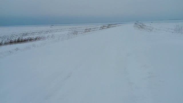 Сноукайт по автодороге - Snowkiting on auto road